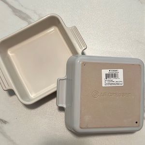 Pair of Le Creuset Vapeur Light Grey 5”x5” Square Dishes